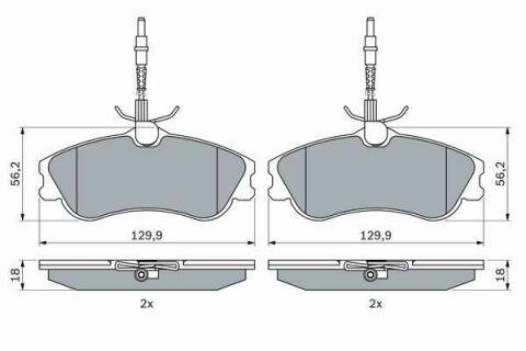 Колодки гальмівні (передні) Citroen Xsara/Peugeot 406 96-05 (Lucas-Girling) (з датчиками)