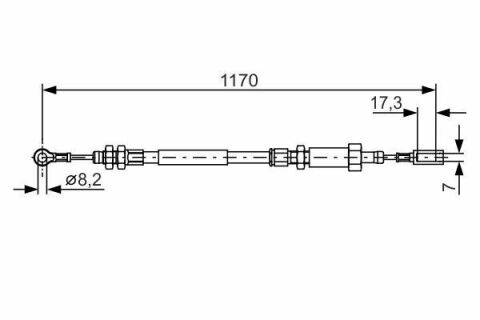 Трос ручника Peugeot Boxer/Fiat Ducato 01-06 (1170/843mm)