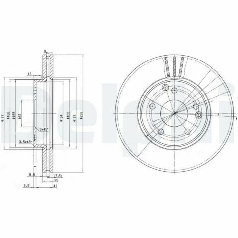 DELPHI DB Диск гальмівний передн. W210 95-