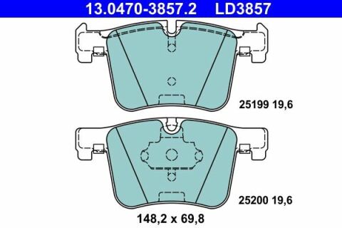 Колодки гальмівні (передні) BMW 1 (F20)/2 (F22)/3 (F30)/4 (F32)/ X3 (F25) 11- (Bosch) ATE Ceramic