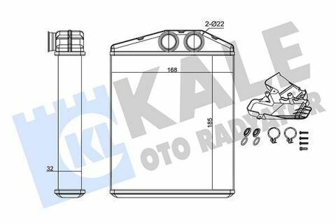 KALE OPEL Радіатор опалення Signum,Vectra C,Fiat Croma 05-,Cadillac,Saab