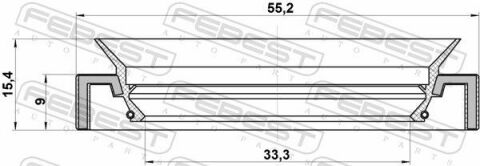 Сальник полуоси 33.3x55.2x9x15 Avensis/Camry 92-