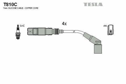 Кабель зажигания к-кт TESLA BMW E34, E36, E45, E46 89-05