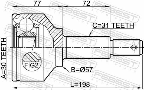 ШРКШ (ШРУС) наружный 30x57x31 TRANSIT TOURNEO 2.2 TDCi 06-14