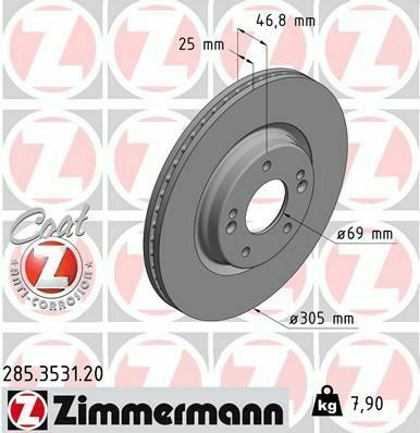 Диск тормозной (передний) Hyundai Tucson/ I30/ Kia Ceed/Sportage 15-(305x25) (с покрытием) (вент.)