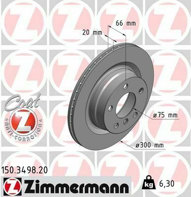 Диск тормозной (задний) BMW 1 (F20/F21)/ 3 (F30/F31)/ 4 (F32/F36) 11-(300x20) (с покрытием) (вент.)