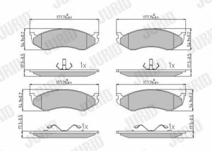 JURID JEEP Колодки тормозные передние Cherokee,Grand Cherokee,Wrangler 2.1/2.5 90-