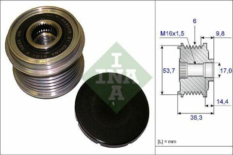 Шків генератора BMW 3 (E90/F30/F80)/ 5 (F10) 05-16, N47 D20A/D20C, 6PK