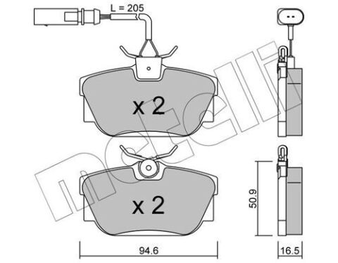 Колодки гальмівні (задні) Ford Galaxy 00-06/Seat Alhambra 97-10/VW T4 90-03/Sharan 95-10 (+датчики)