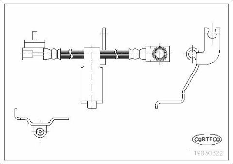 Шланг тормозной (передний) Ford Transit 00-(L)