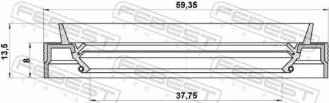 Сальник полуоси 37.75x59.35x8x13.5 Qashqai 07-