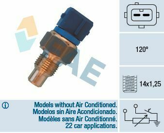 Датчик температуры охлаждающей жидкости Citroen Berlingo/Fiat Scudo 1.9D 98- (2 конт.) (120°C)