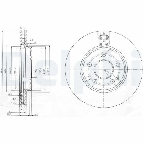 Диск тормозной передний W169 04-, W245 05-MB