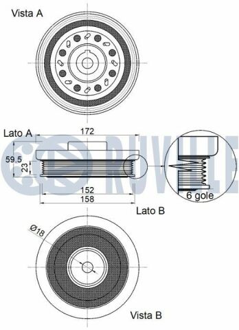 Шкив коленвала hyundai santa fe, ix35, tucson kia carnival iii, sorento, sportage