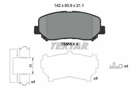 Колодки тормозные (передние) Jeep Cherokee 2.0-2.2 CRD/3.2 13- (Akebono) Q+