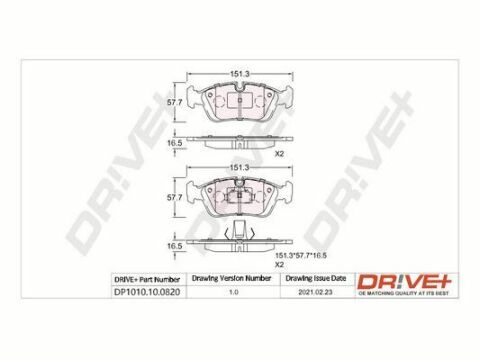 DP1010.10.0820 Drive+ - Гальмівні колодки до дисків