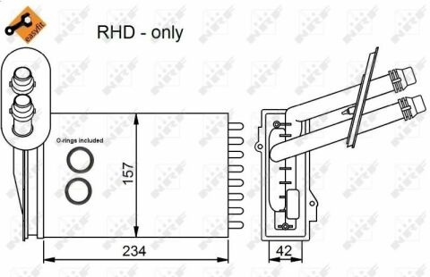 Радиатор печки Audi A3 1.8-1.9 96-03/Skoda Octavia 1.6-2.0 96-10/Golf 1.6-2.8 93-05