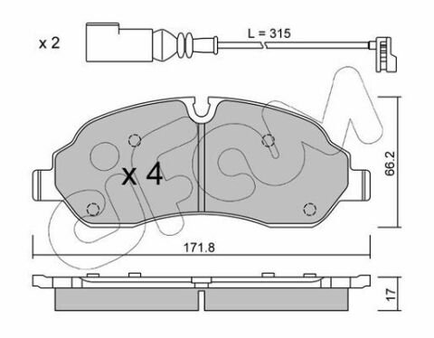 Тормозные колодки пер. Ford Transit 2.0-2.2 13-