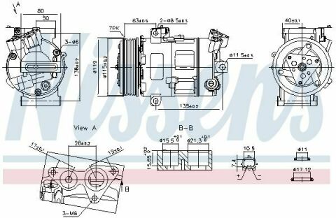 OPEL Компресор кондиціонера MOVANO B 2.3 10-, VIVARO B 1.6 14-, NISSAN, RENAULT, FIAT