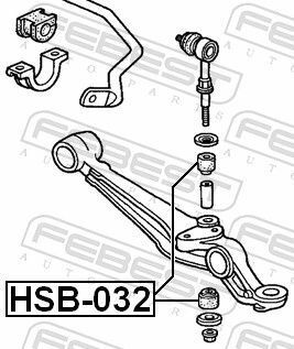 Втулка стабилизатора (переднего) Honda Accord 90-(d=17mm)