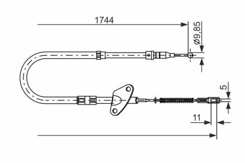 Трос ручника (задний) (L) DB 407-410 (6114201685)