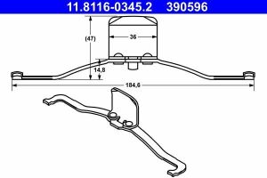 Планка супорта (переднього) прижимна Ford Connect/VW Passat/Audi (к-кт)