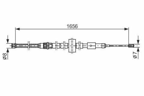 Трос ручного тормоза задний левый 306-01. PEUGEOT