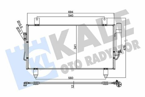 KALE MITSUBISHI Радиатор кондиционера Outlander III 12-