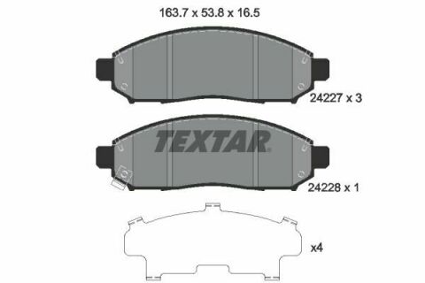 Колодки гальмівні (передні) Nissan Partfinder 04-10/NP300 04-13 (163.7x53.8x16.5)