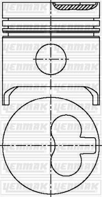 Поршень с кольцами и пальцем (размер отв. 80,00/STD) Berlingo 1.8D 98- (161 A, A9A, XUD7)