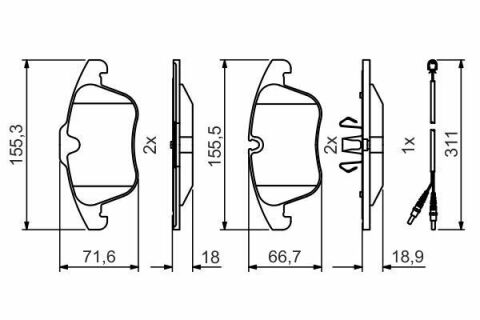 BOSCH Гальмівні колодки передн. С5 (X7) BOSCH Гальмівні колодки передн. С5 (X7)