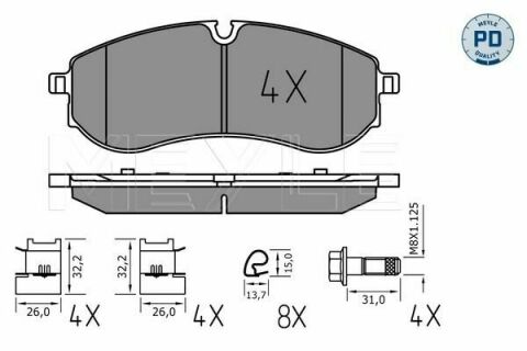 Колодки тормозные (задние) VW Crafter 16-