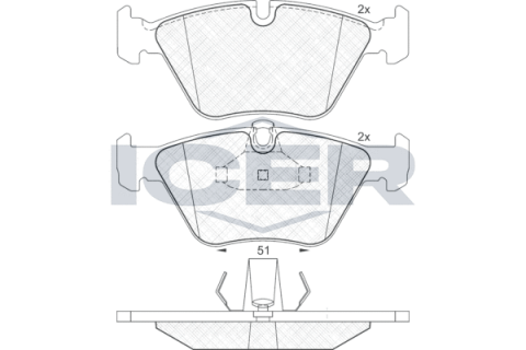 Колодки гальмівні (передні) BMW 5 (E39) 96-04/3 (E46) 00-06 Колодки гальмівні (передні) BMW 5 (E39) 96-04/3 (E46) 00-06