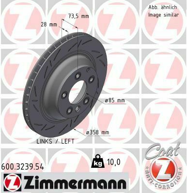 Диск тормозной (задний) Audi Q7 06-15/Porsche Cayenne/VW Touareg 03-10 (358x28)(с покрытием)(вентилируемый)