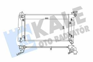 KALE TOYOTA Радиатор охлаждения с АКПП Avensis,Corolla 1.4/1.8 01-