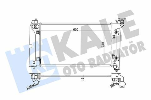 KALE TOYOTA Радиатор охлаждения с АКПП Avensis,Corolla 1.4/1.8 01-