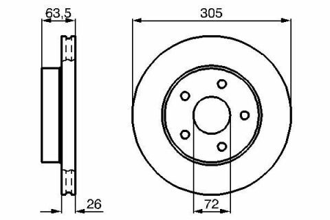 Диск тормозной Jeep Grand Cherokee II 99-05 (305x26)