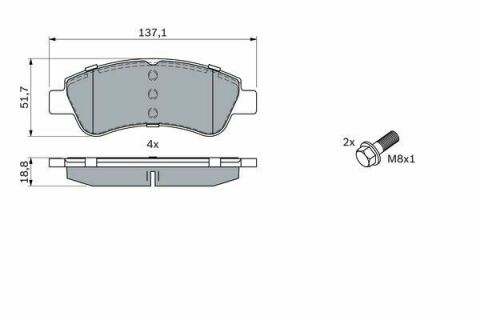 Комплект гальмівних колодок (передніх) Citroen C2/C4 04-/C3 09-/Berlingo/Peugeot 206/307 96-/207 06-/208 12-