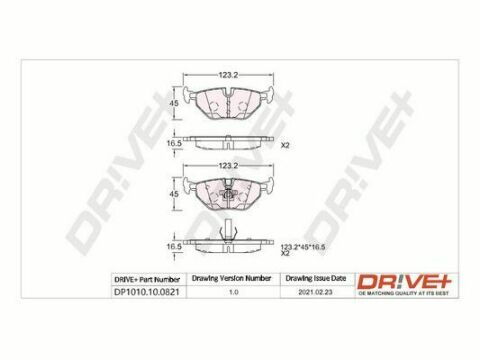 DP1010.10.0821 Drive+ - Гальмівні колодки до дисків