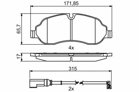 Колодки гальмівні (передні) Ford Tourneo Custom/Transit Custom/Transit V363 12- (+датчики) (спарка)