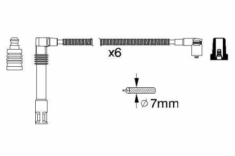 Провід запалювання Audi A6 2.4/2.8i 97-05 (к-кт)