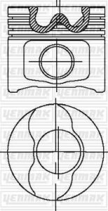 Поршень с кольцами і пальцем (размер отв. 82 / std) opel vectra c 1.9cdti (4цл.) (ar 37101, 939 a1.000, m 724 mt 19.z, m 724 rt 19 /…)