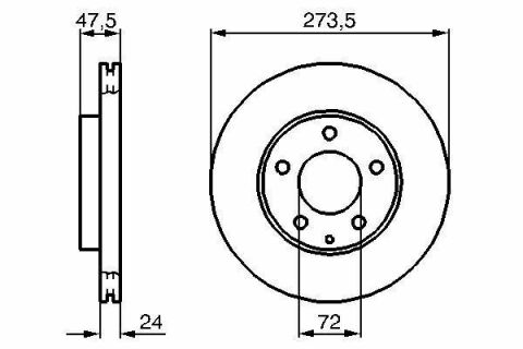 Диск тормозной (передний) Mazda 626/6 97-13/Premacy 1.8/2.0 99-05 (273.5x24)