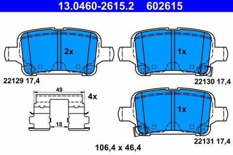 Колодки гальмівні (задні) Chevrolet Bolt/Volt 16-/Opel Astra K 15-/Insignia B 17- (Trw)