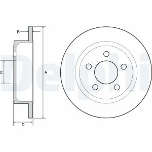 DELPHI CHRYSLER Гальмівний диск задн.Jeep Cherokee, Voyager III, Dodge Caravan 95-