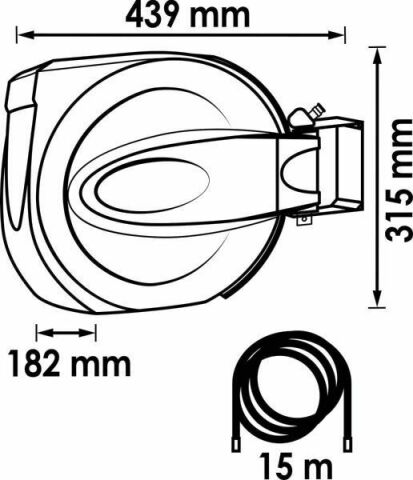 Шланг воздушный на автоматической катушке (d=10.0mm) 15m