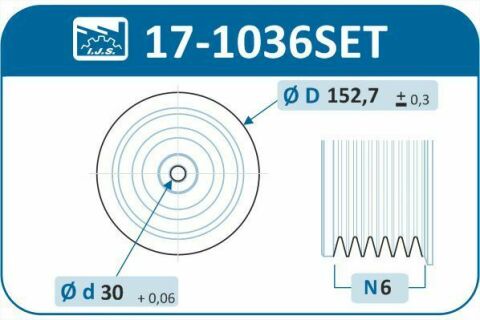 Шкив коленвала Citroen Berlingo/Fiat Scudo/Peugeot Expert/Partner 1.9D/2.0HDi (6PK) (к-кт с болтом)