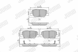 JURID MITSUBISHI Колодки торм.задние Outlander 12-, ASX, CITROEN C4 Aircross, MAZDA 6