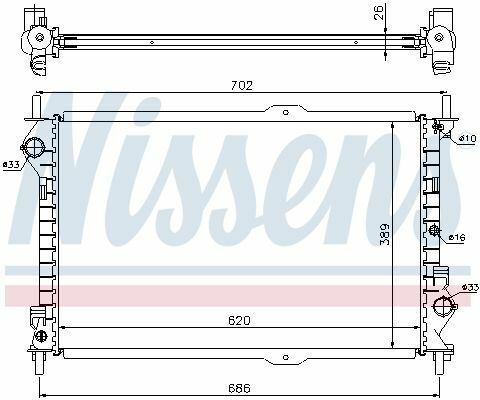 Радиатор FD TRANSIT CONNECT(02-)1.8 Di(+)[OE 2T148005AD]