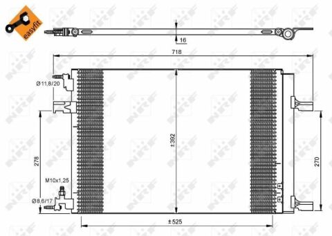 Радіатор кондиціонера Opel Astra J/Zafira 1.4-1.08 09-